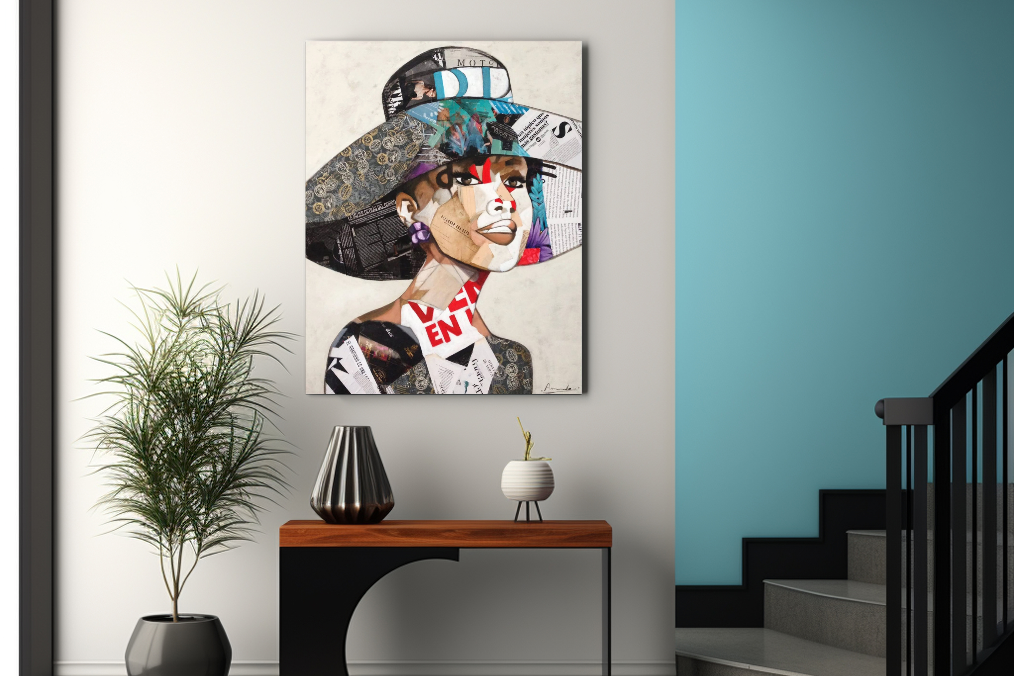 Cuadro Dama Sombrero 2